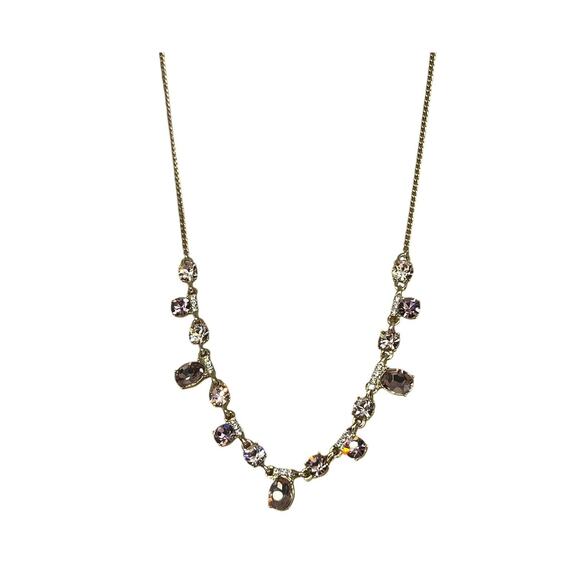 Givenchy Gold Tone Necklace Luxury Crystal Frontal Style Trendy Designer Chic - Picture 10 of 15